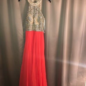“Sparkled Coral Dress”